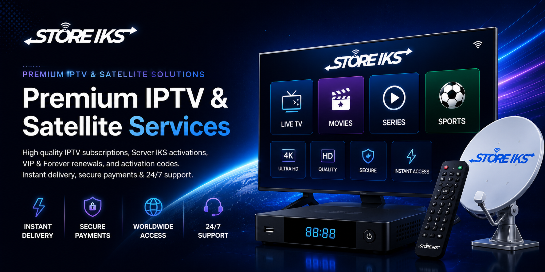 Premium IPTV & Satellite Server Subscriptions - StoreIKS
